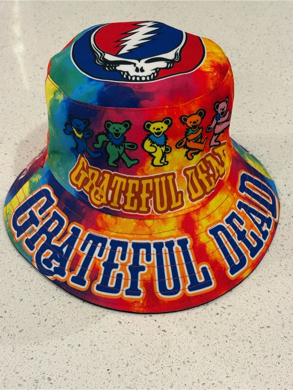 New Grateful Dead Tie Dye Bucket Hat Dancing Bears Steal Your Face One Size